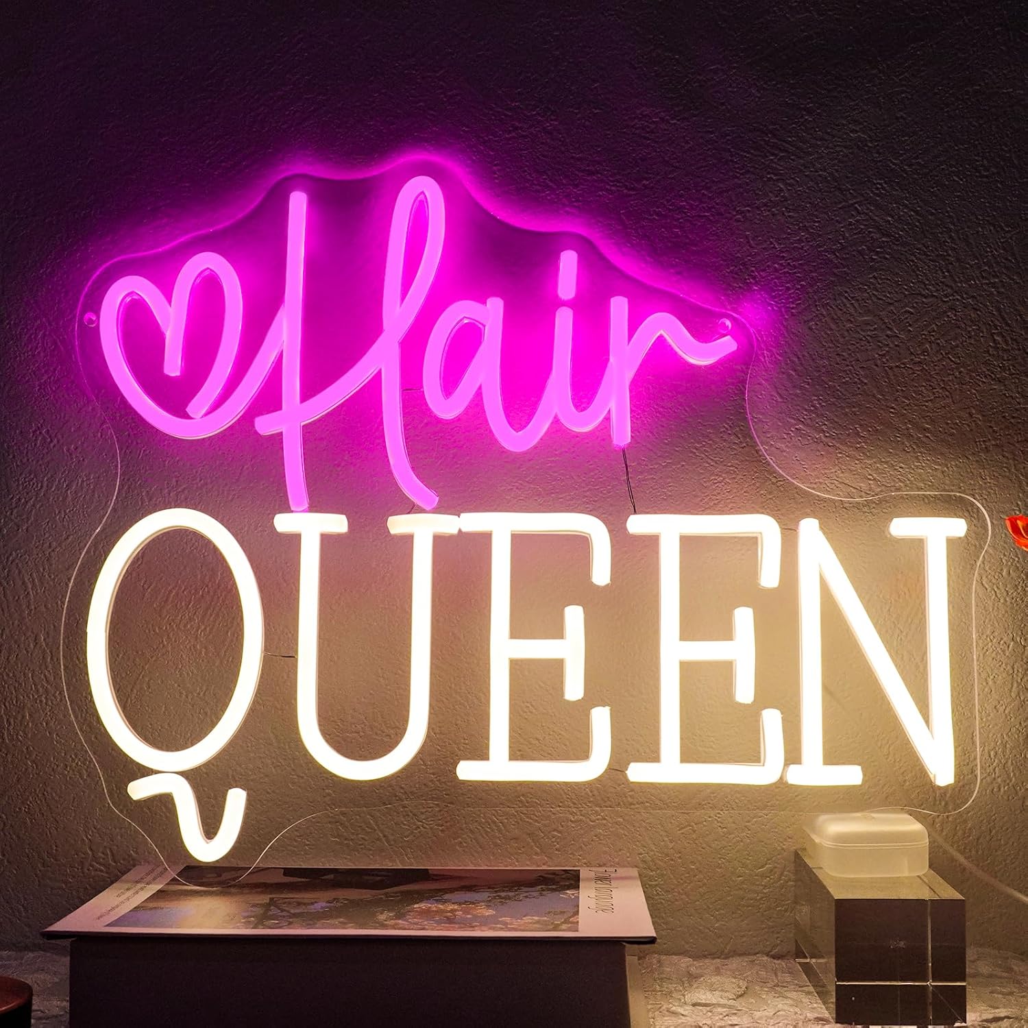 Beauty Queen Makeup Studio - Hair Queen Neon Sign USB Powered