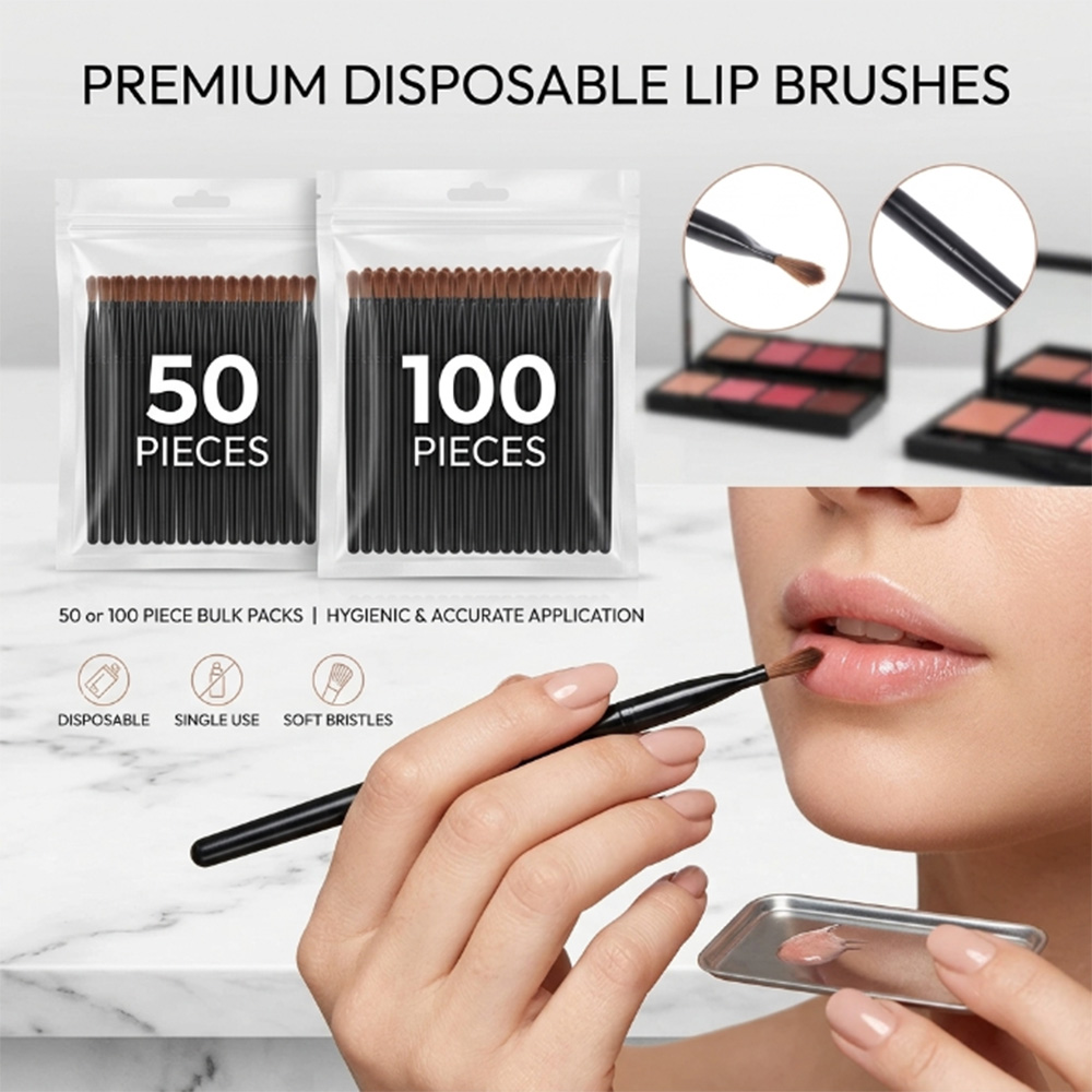 Beauty Of Makeup - 50/100pcs Disposable Lip Brush Set Lipstick