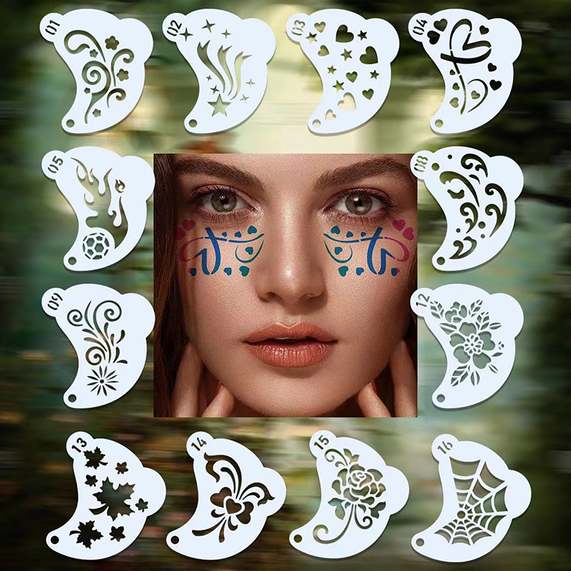 Setting Spray - 16Pcs Face Painting Stencil Set, DIY