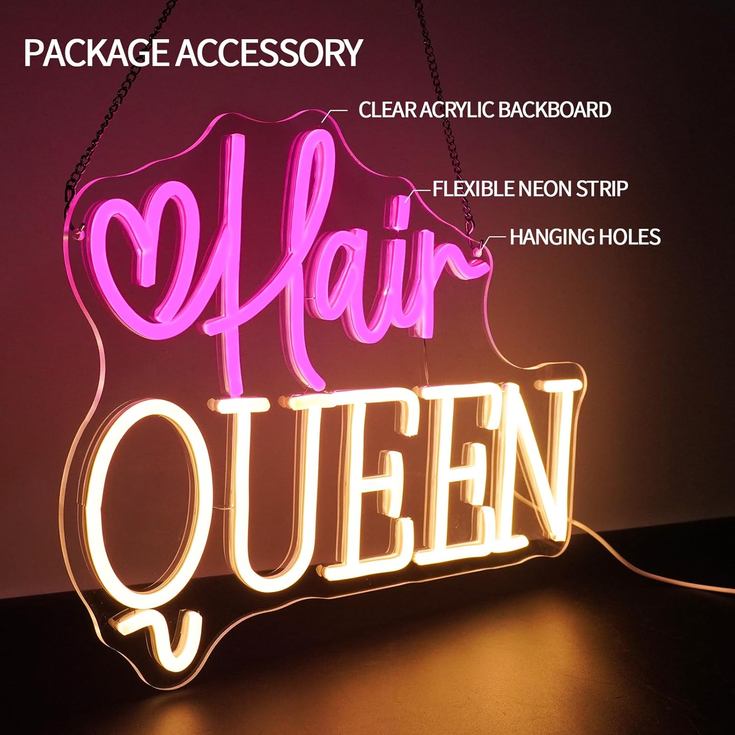 Hair Queen Neon Sign USB Power - Beauty Queen Makeup Studio 评论和价格
