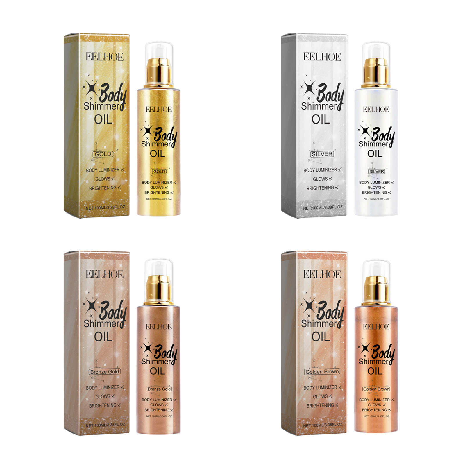 EELHOE 3D Body Oil with Shimme - Body Shimmer Lotion 评论和价格