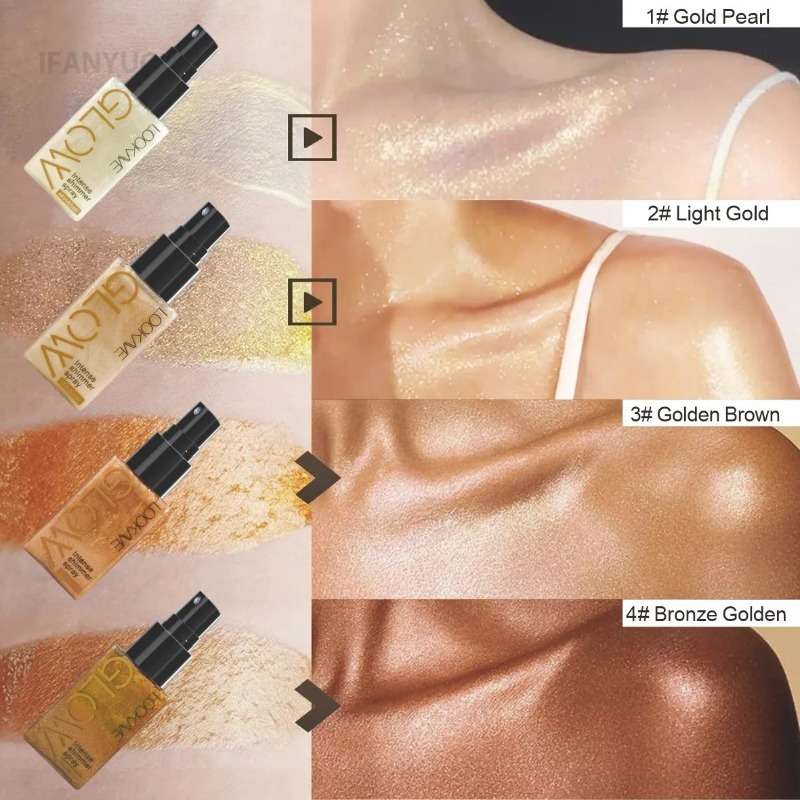 Pearlescent Glitter Spray Shim - Body Shimmer Lotion 评论和价格