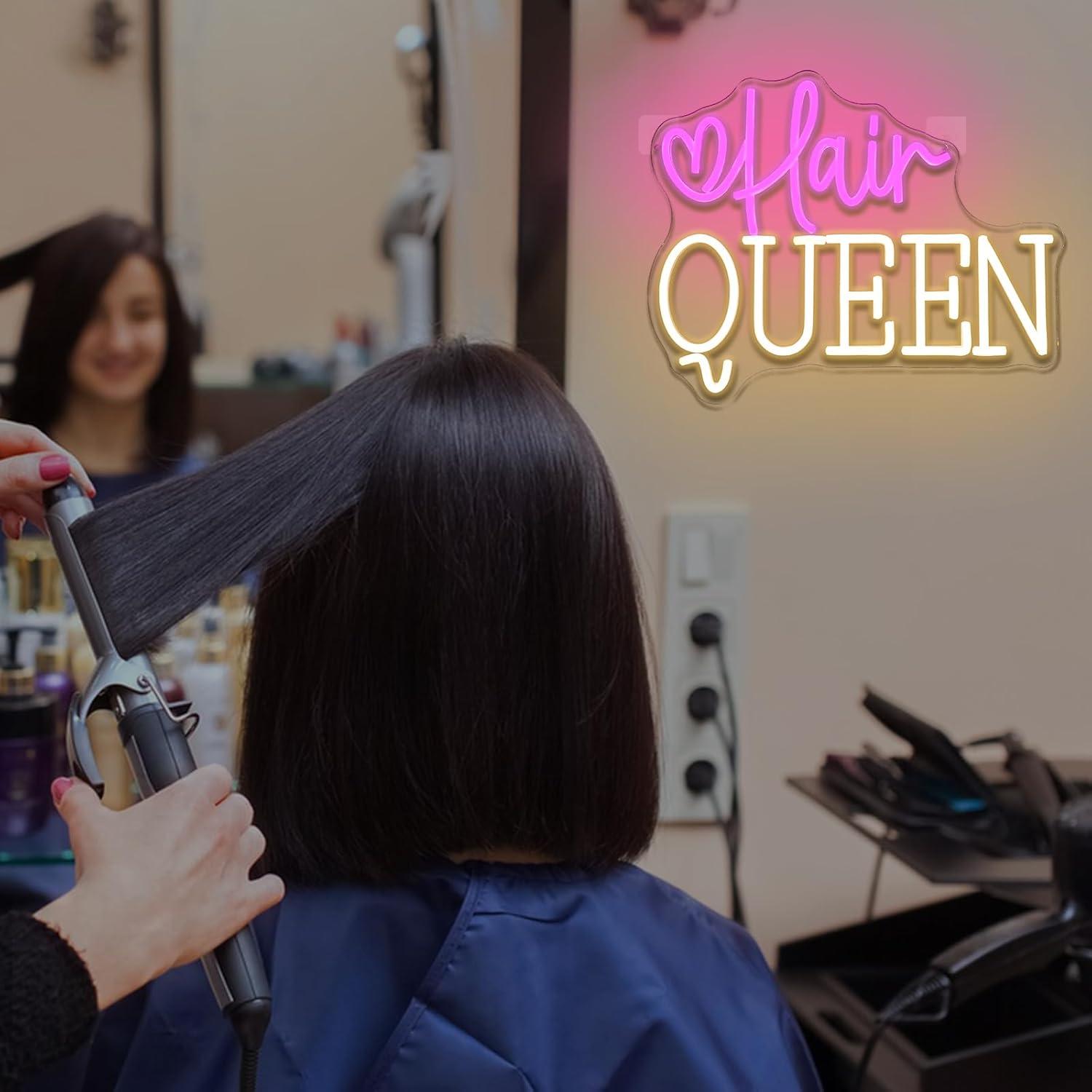 Hair Queen Neon Sign Dimmable  - Beauty Queen Makeup Studio 评论和价格