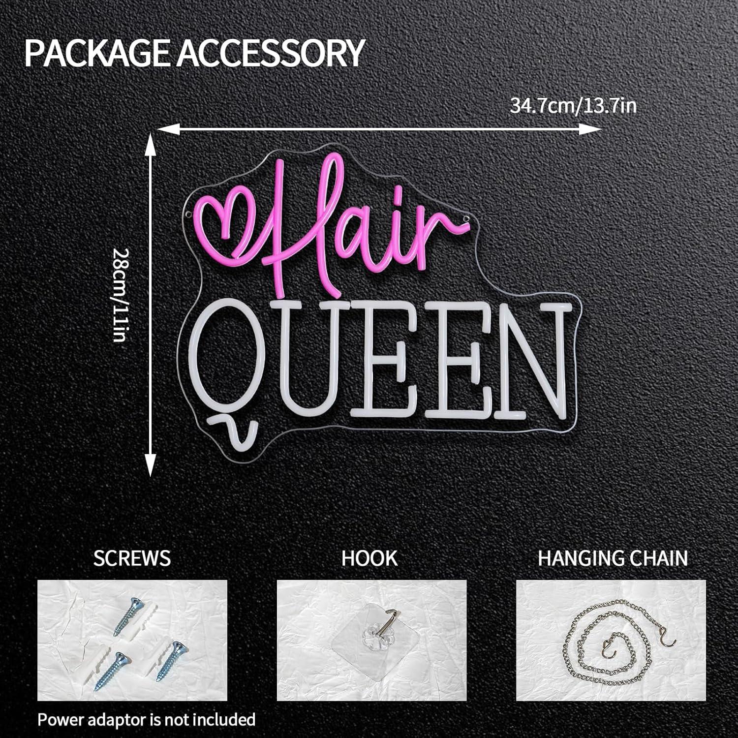 Hair Queen Neon Sign Dimmable  - Beauty Queen Makeup Studio 评论和价格
