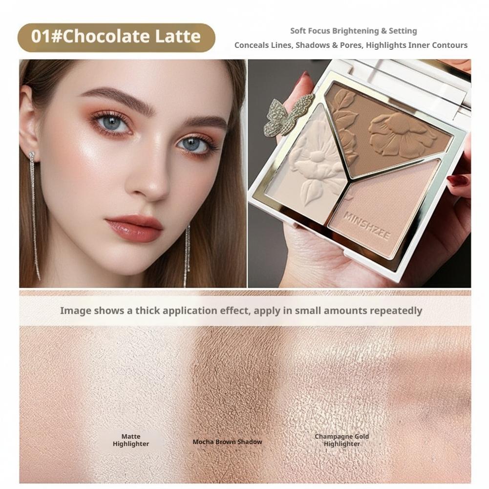 3 colors Highlight Matte Fine  - Highlighter Bronzer Palette 评论和价格