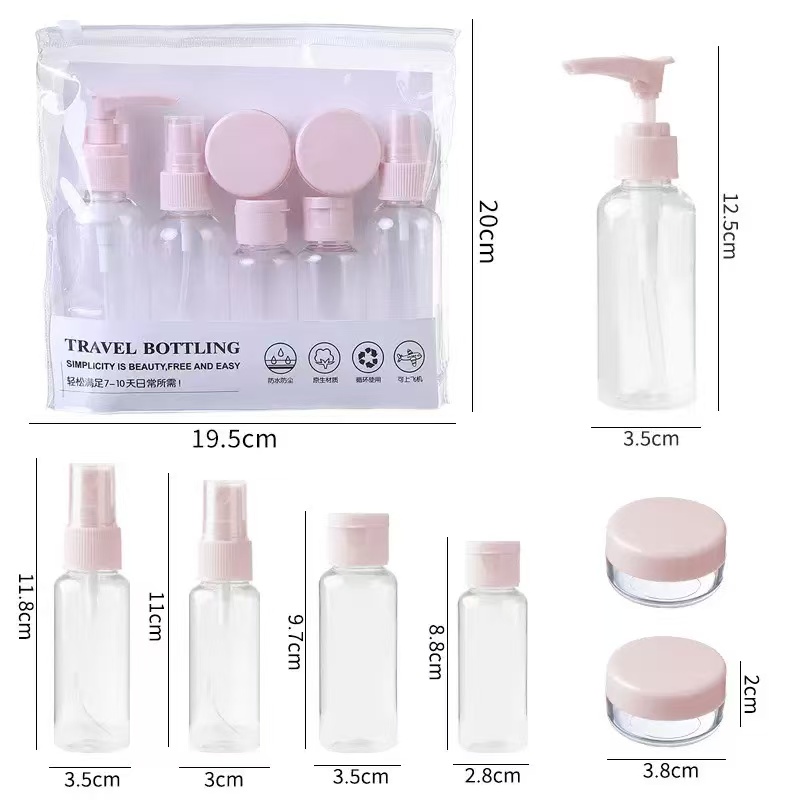 7PCS Travel Bottle Bag Wash Se - Setting Spray 评论和价格